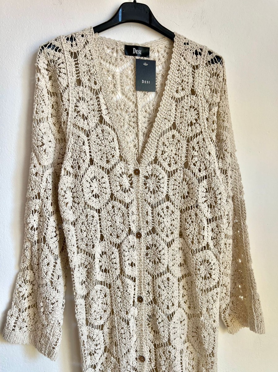 Desi Abbigliamento Cardigan Crochet | Kimono E Chemisier